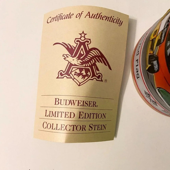 Vintage 1991 Anheuser Busch Budweiser Stein Chasing the Checkered  Flag Racing - Picture 10 of 12